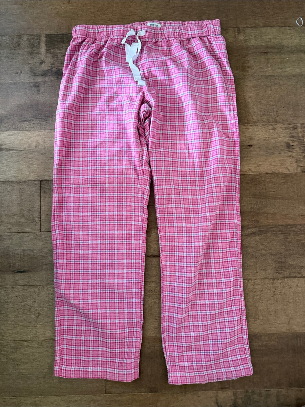 J. Crew Pink Plaid Lounge Pajama Pants with White Drawstring💋